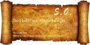 Soltész Osszián névjegykártya